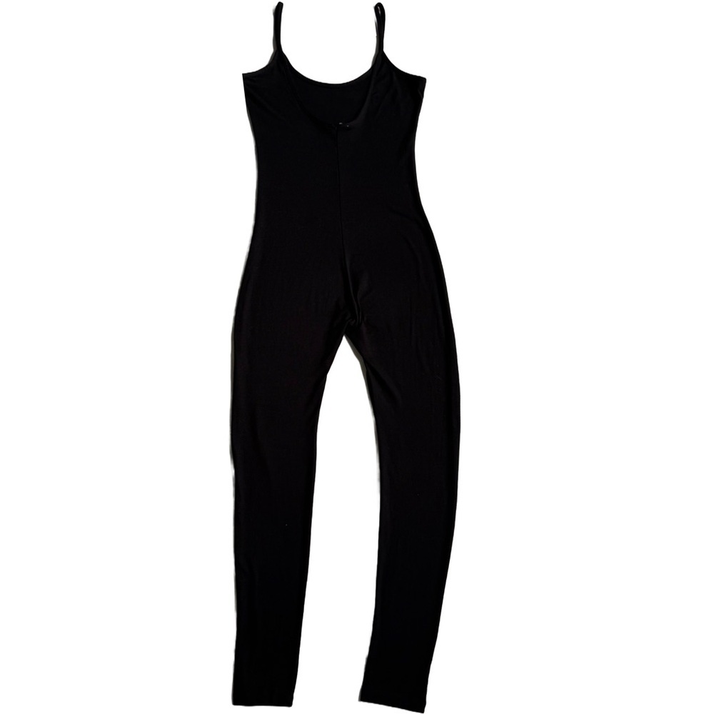 NWOT CAPELLA BLACK BODYCON CAMI JUMPSUIT / ONESIE WITH SCOOP NECK AND LOW BACK - Picture 7 of 10